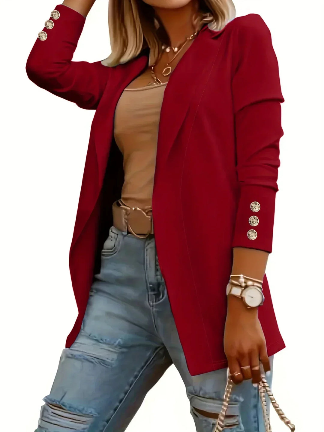 EMMA™ - Chic Open Front Jacket | Elina Dublin