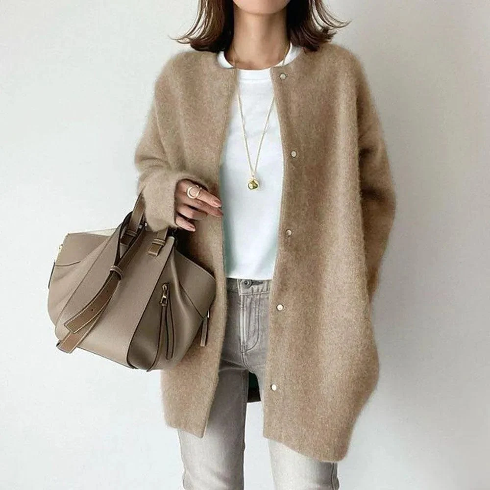 Vanna Luxurious Knitted Jacket with Buttons | Elina Dublin