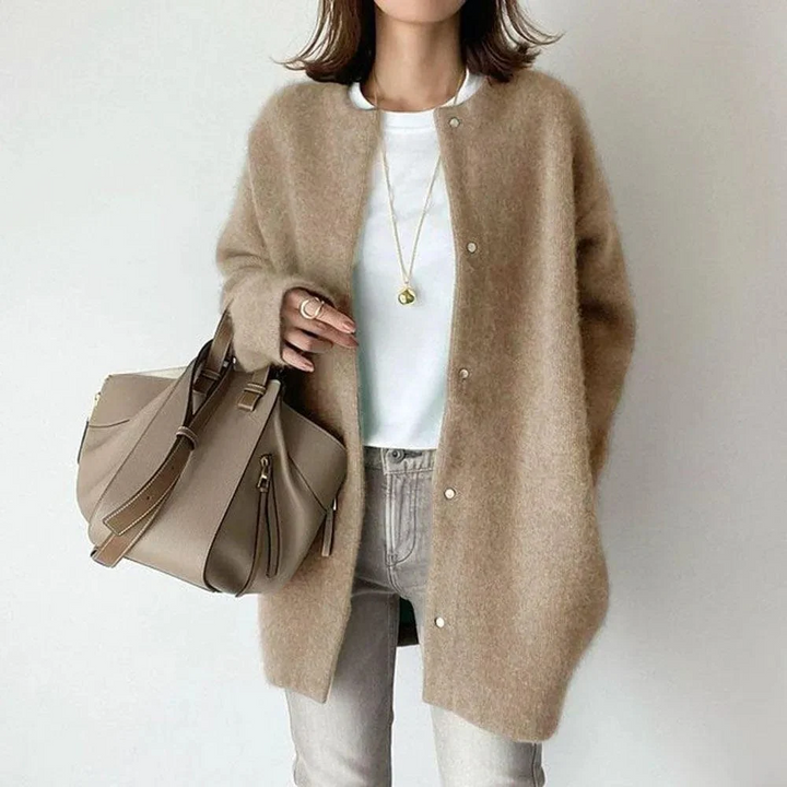 Vanna Luxurious Knitted Jacket with Buttons | Elina Dublin