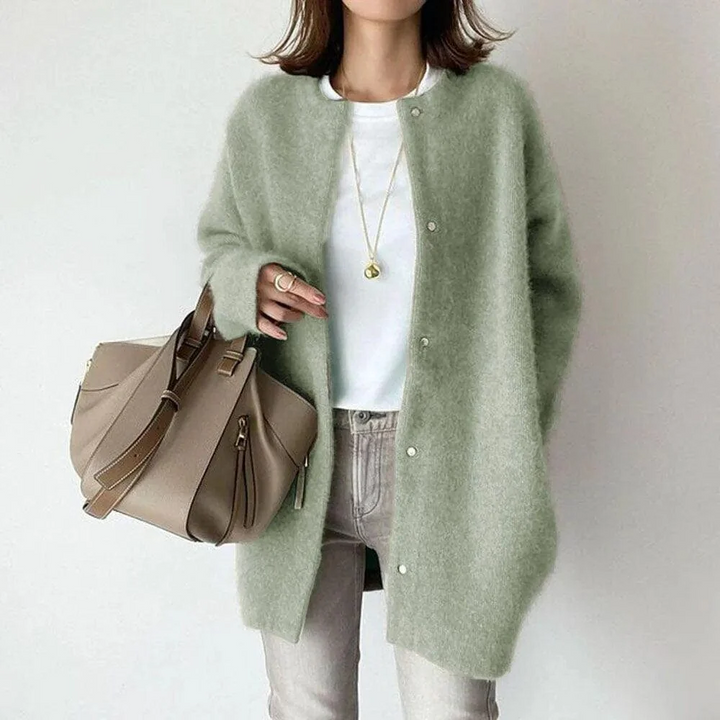 Vanna Luxurious Knitted Jacket with Buttons | Elina Dublin