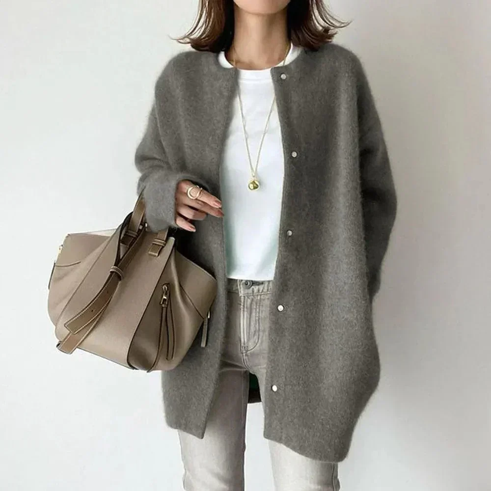 Vanna Luxurious Knitted Jacket with Buttons | Elina Dublin