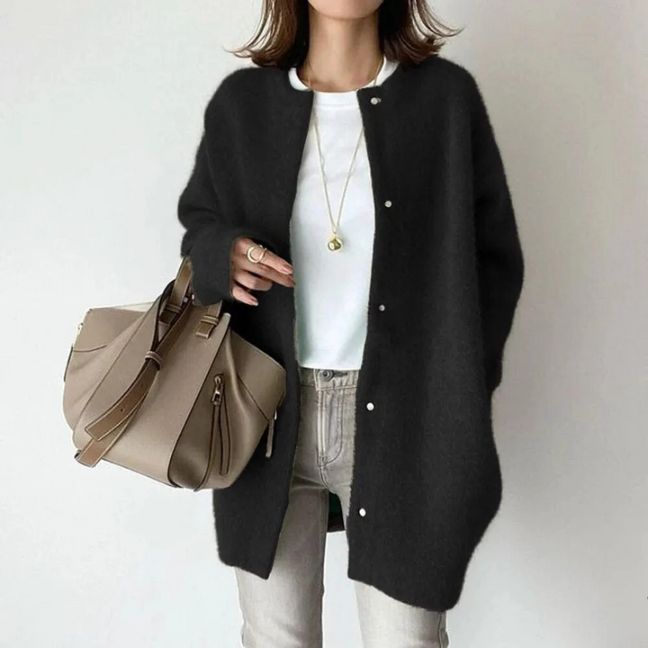 Vanna Luxurious Knitted Jacket with Buttons | Elina Dublin