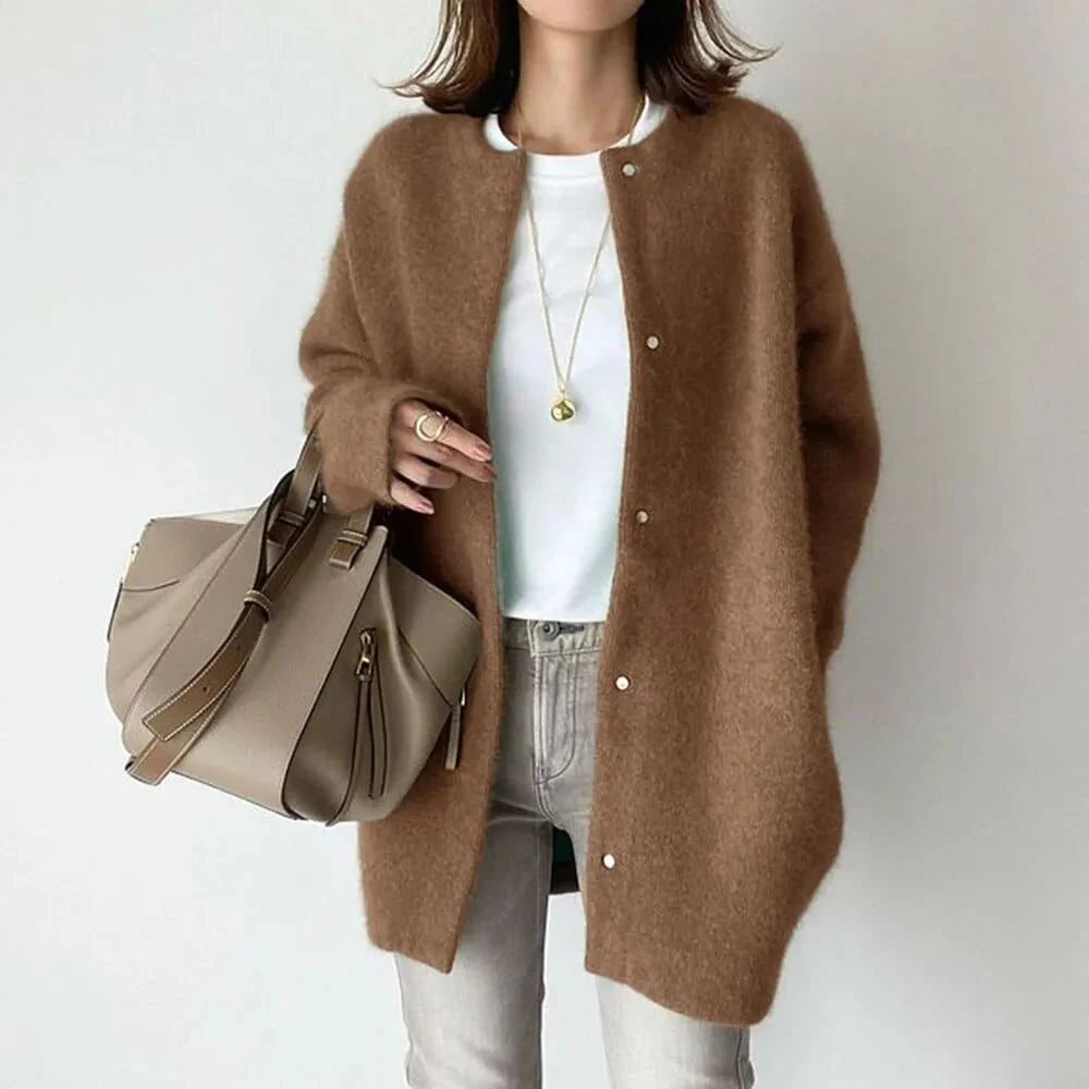 Vanna Luxurious Knitted Jacket with Buttons | Elina Dublin