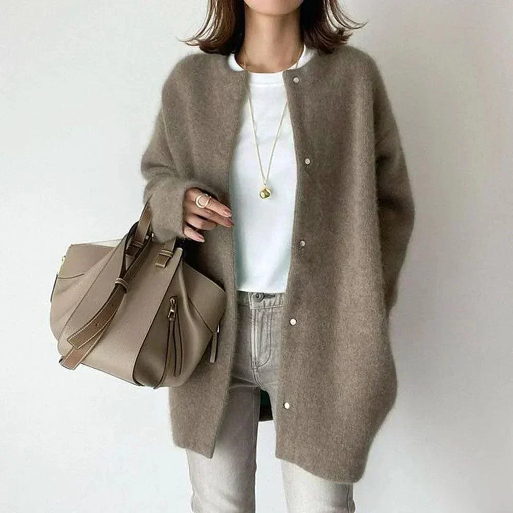 Vanna Luxurious Knitted Jacket with Buttons | Elina Dublin