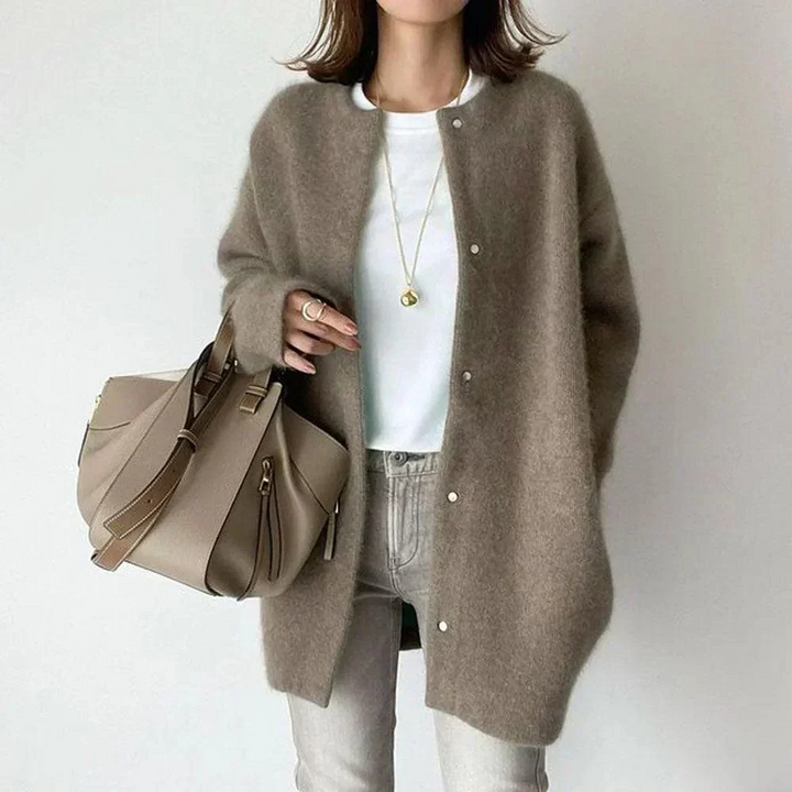 Vanna Luxurious Knitted Jacket with Buttons | Elina Dublin