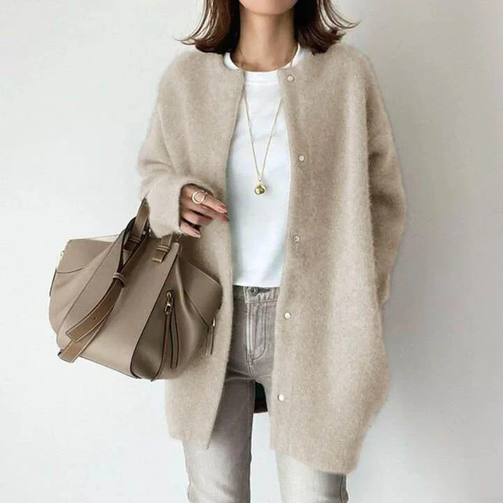 Vanna Luxurious Knitted Jacket with Buttons | Elina Dublin