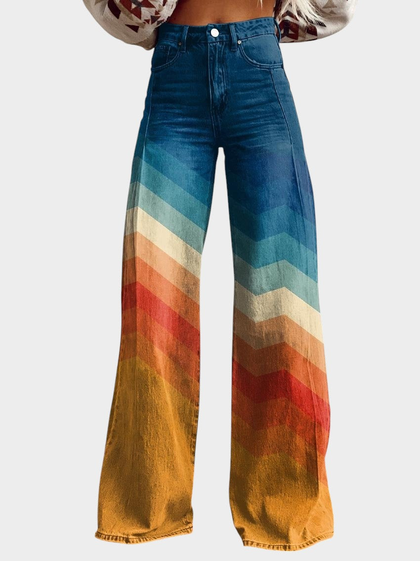 Léa™ | Elegant Retro Zigzag Trousers | Elina Dublin