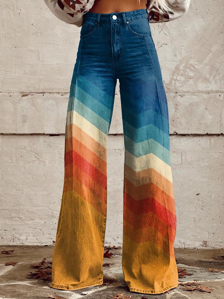 Léa™ | Elegant Retro Zigzag Trousers | Elina Dublin
