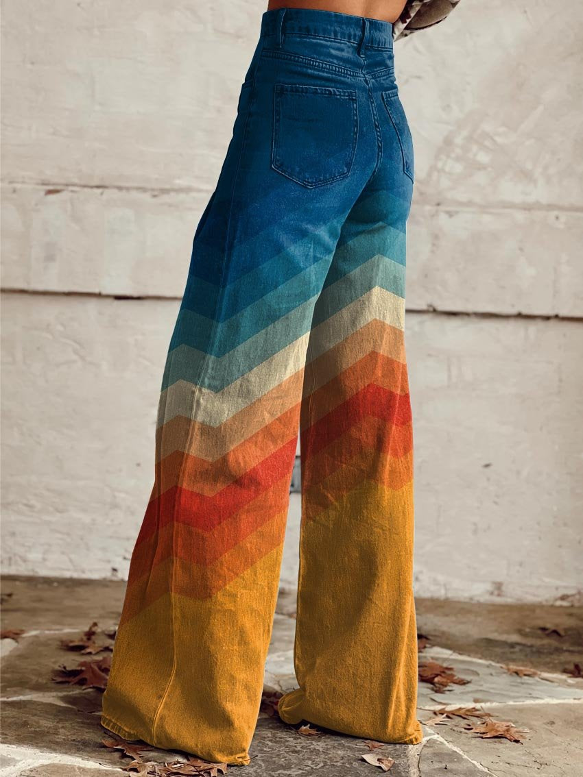 Léa™ | Elegant Retro Zigzag Trousers | Elina Dublin