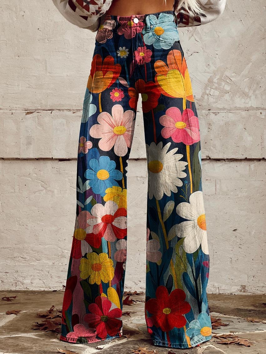 FLEUR™ - Chic Floral Wide-Leg Pants | Elina Dublin