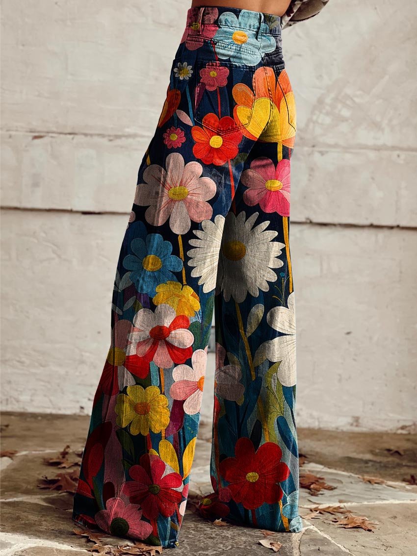 FLEUR™ - Chic Floral Wide-Leg Pants | Elina Dublin
