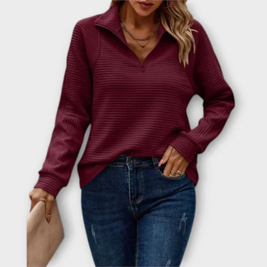 Olivia - Half-Zip Sweater | Elina Dublin