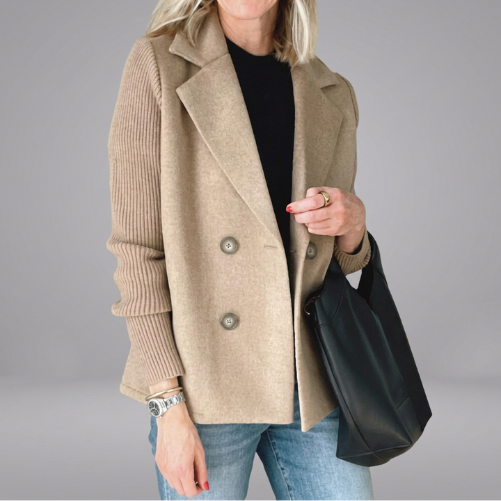 SORELLE™ - Elegant Knit-Sleeve Blazer | Elina Dublin