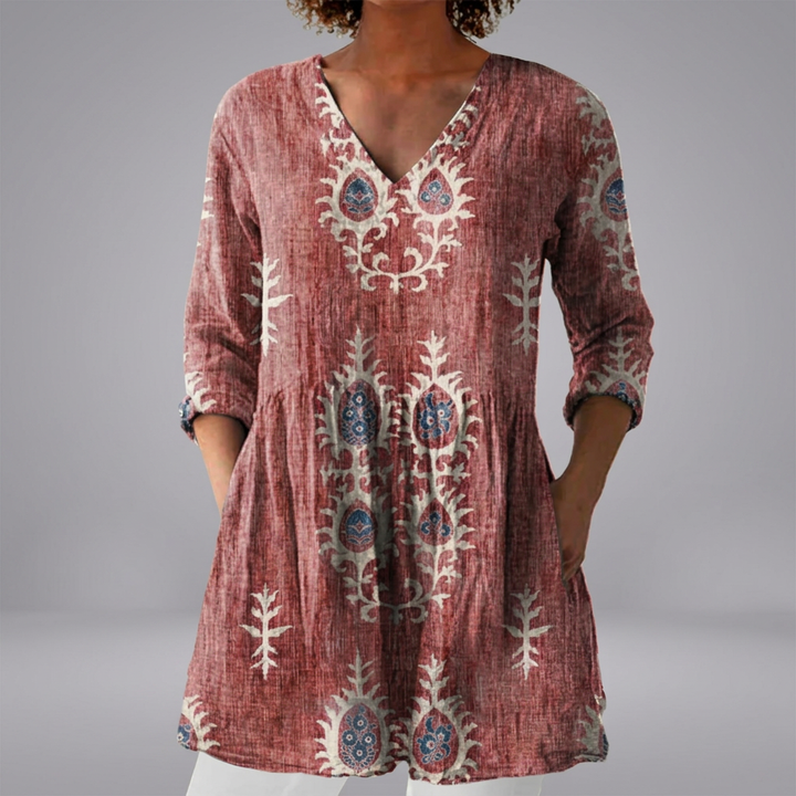 Fidelma - Vibrant Rainbow Blouse | Elina Dublin