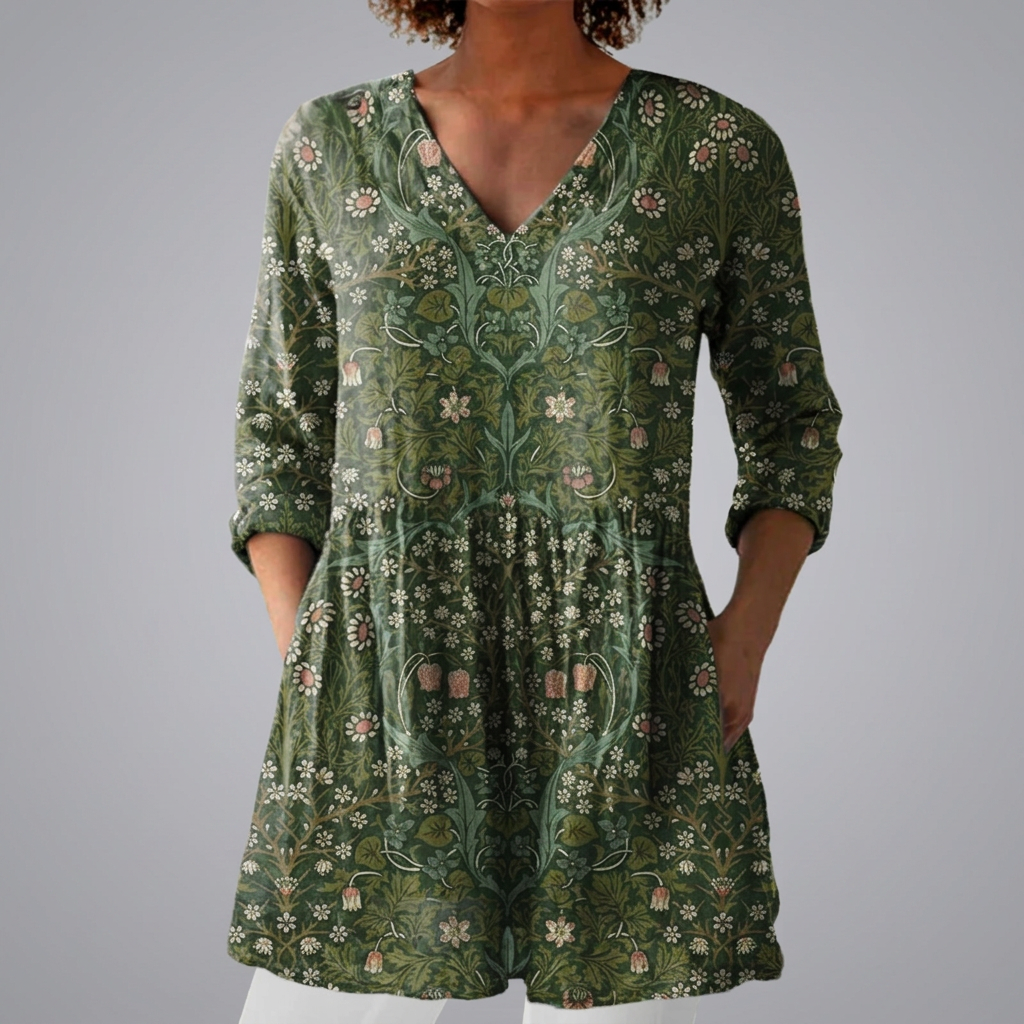 Nollaig - Meadow Green Blouse | Elina Dublin