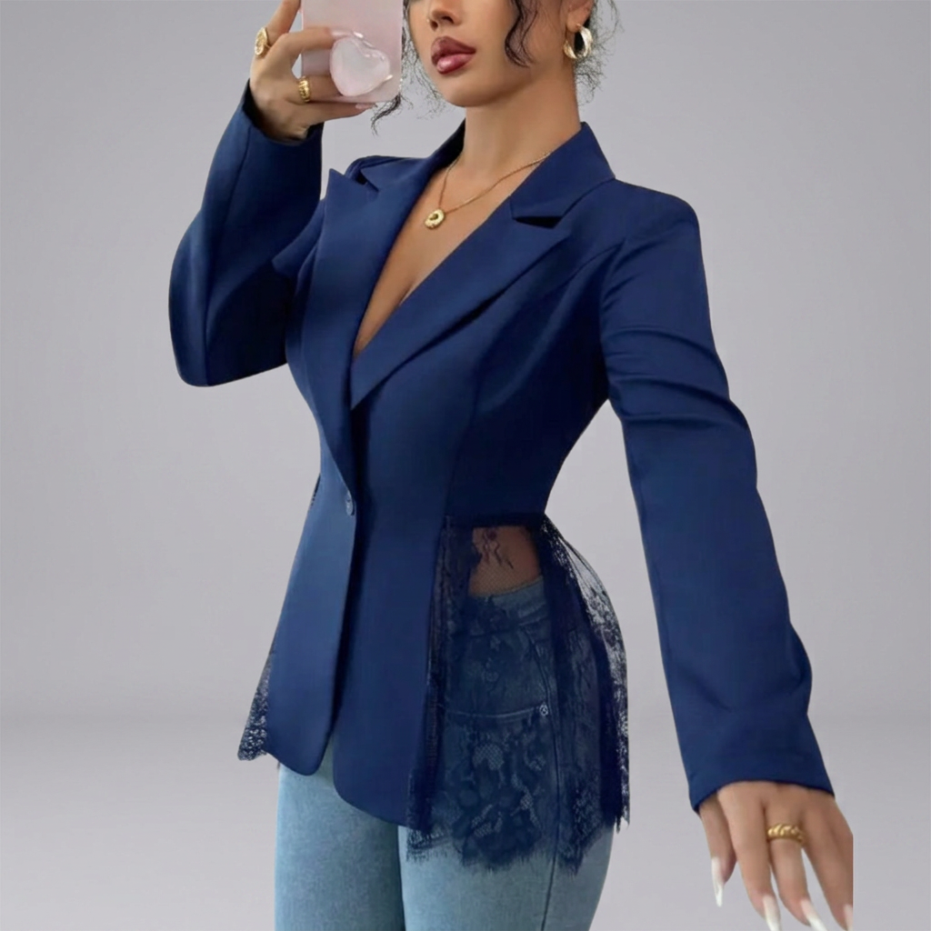 RAFAELA™ – Modern Lace-Trim Structured Blazer | Elina Dublin