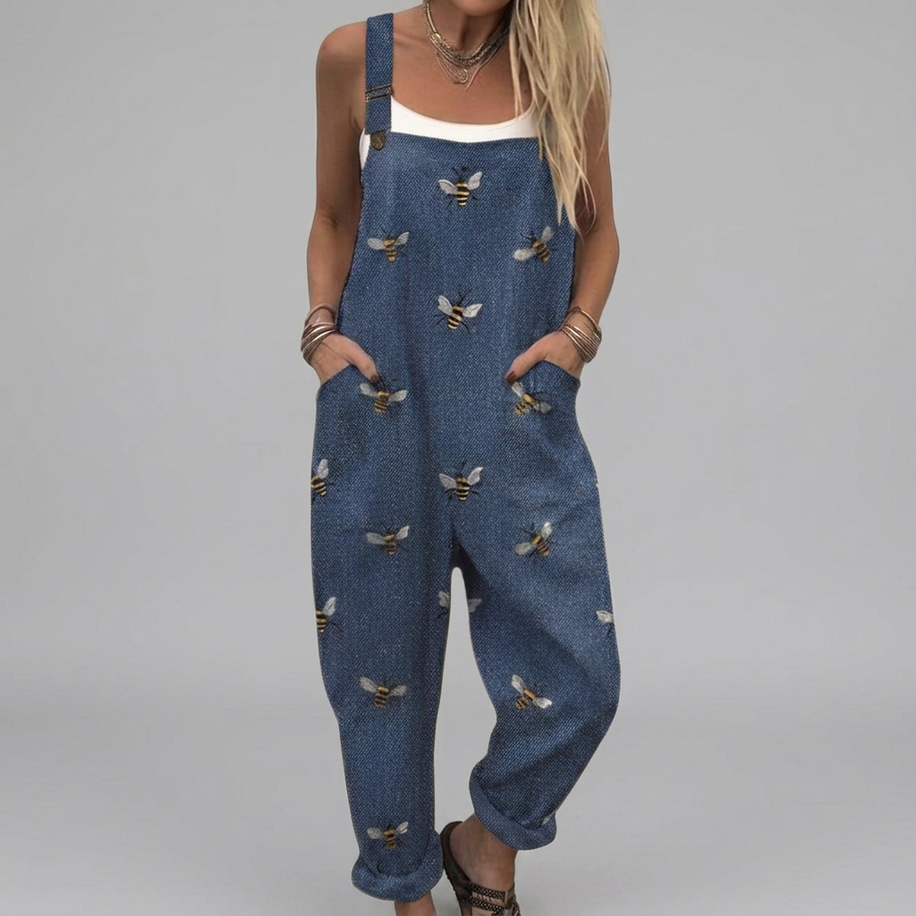 Mia - Embroidered denim romper | Elina Dublin