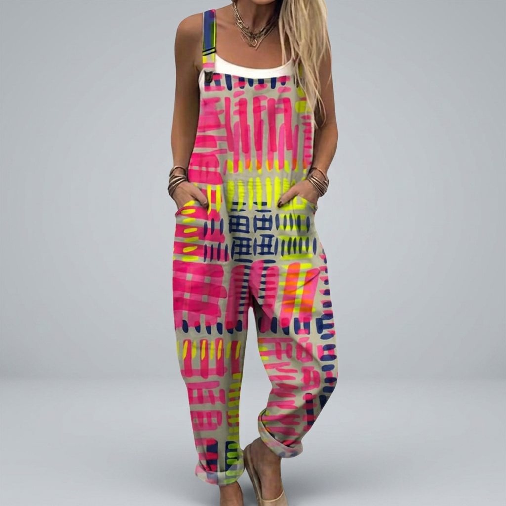 Caoimhe - Artistic dungarees with geometric print | Elina Dublin