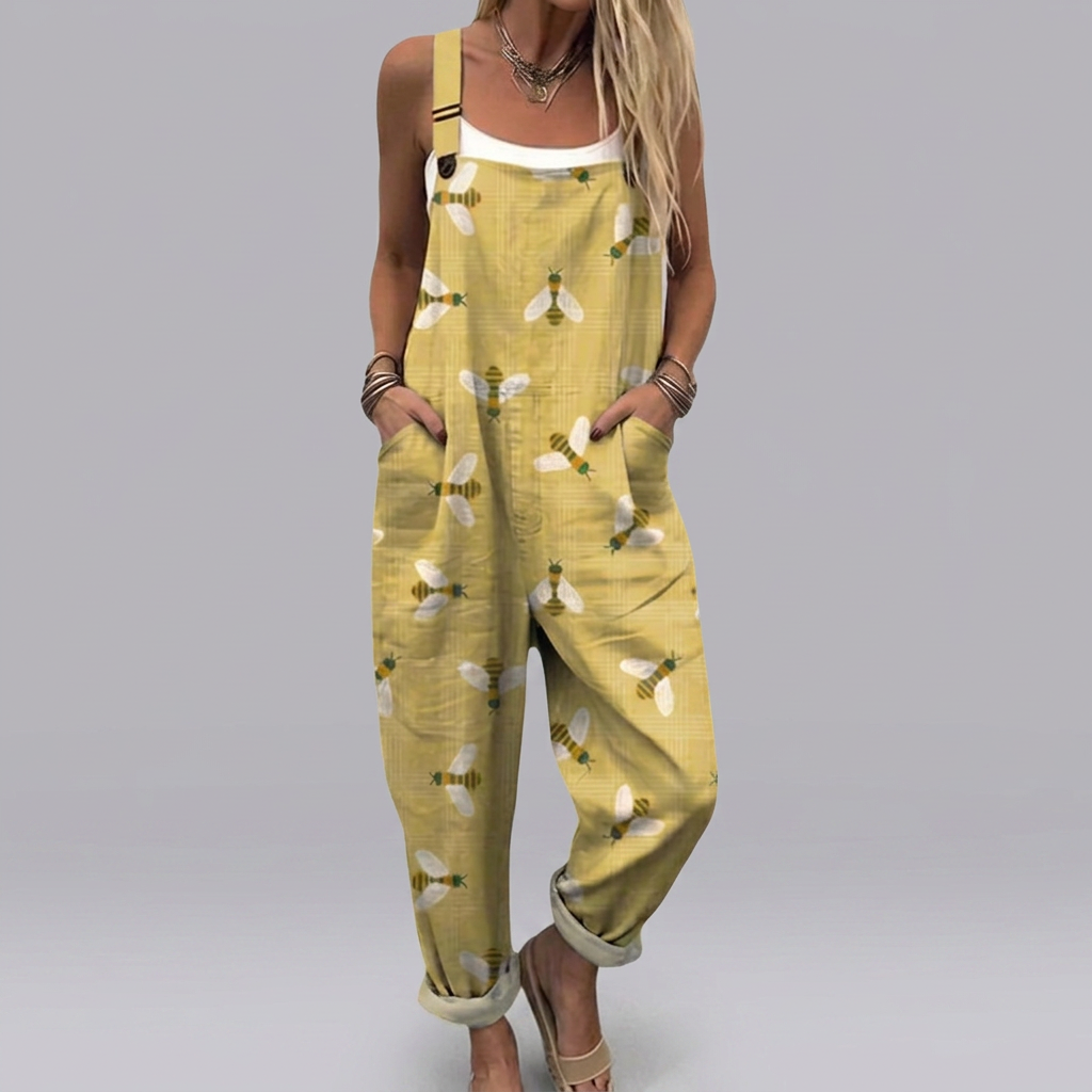 Roisin - Vintage dragonfly print dungarees | Elina Dublin