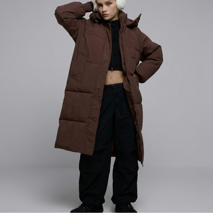 GIGATY™ - Classic Hooded Long Puffer Coat | Elina Dublin