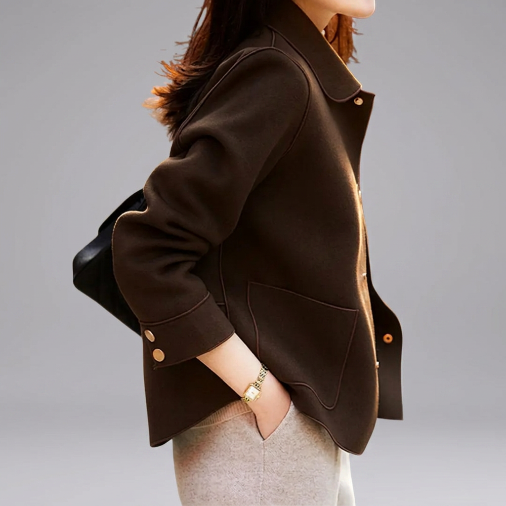 HENRIETTE™ – Refined Double-Faced Wool Pea Coat | Elina Dublin