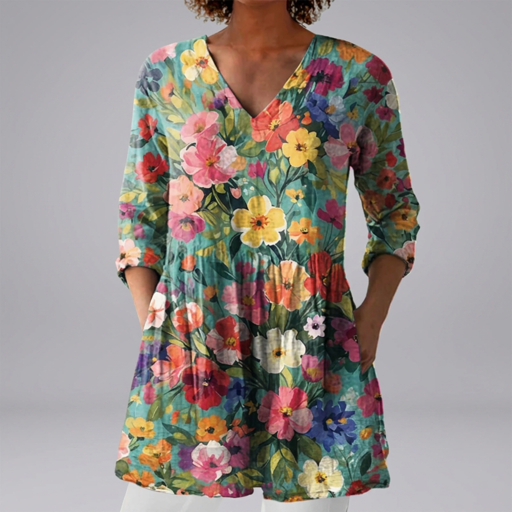 Rosaleen - Garden Print Blouse | Elina Dublin