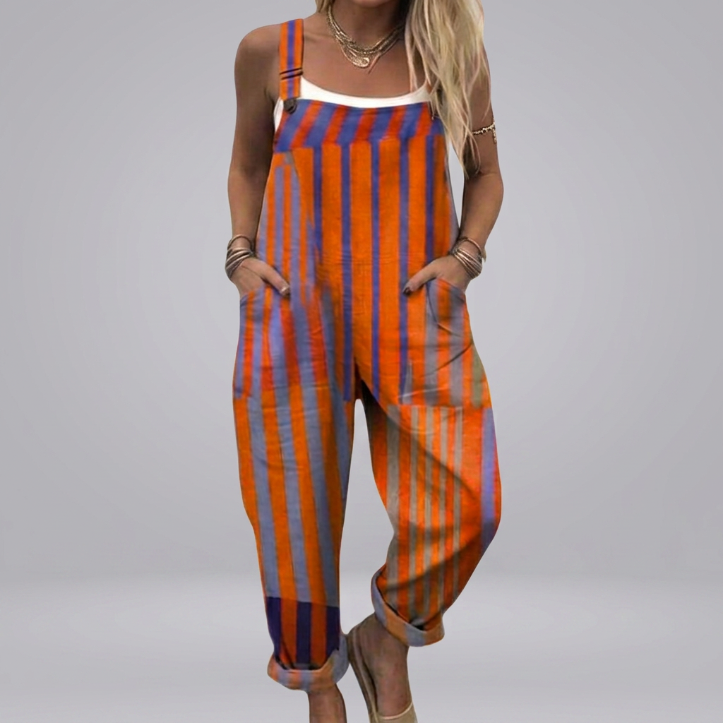 Aisling - Casual striped retro dungarees | Elina Dublin