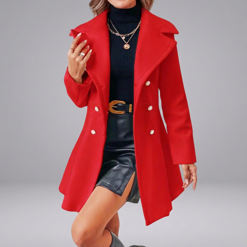 THERON™ – Chic Double-Breasted Wool Overcoat | Elina Dublin
