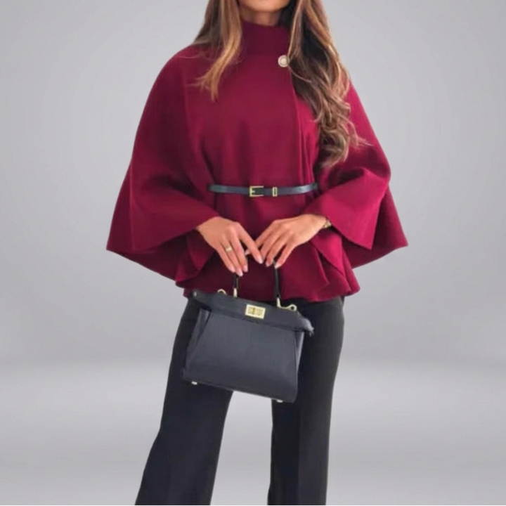 HATTIE™ - Cozy High Neck Buttoned Cape | Elina Dublin