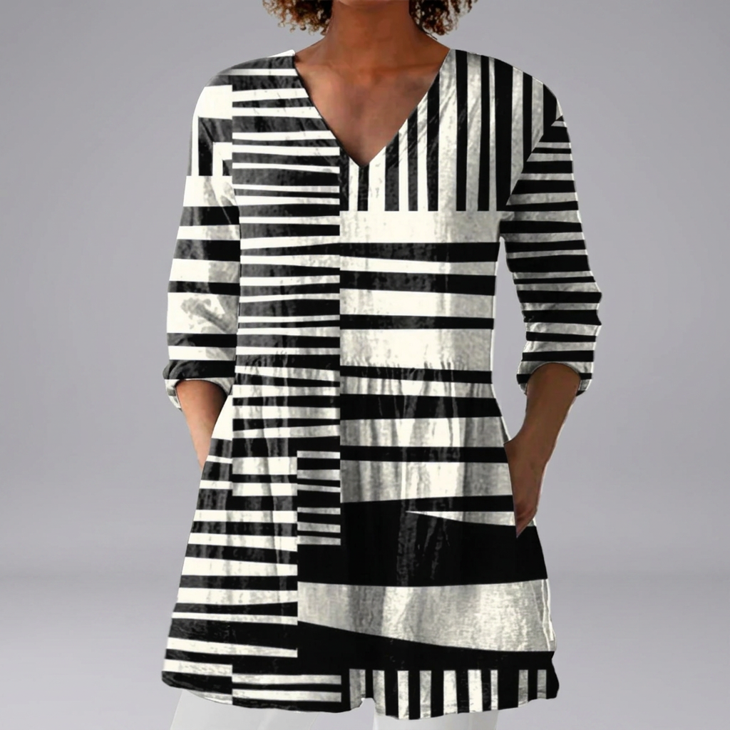 Sinann - Monochrome Chic Blouse | Elina Dublin