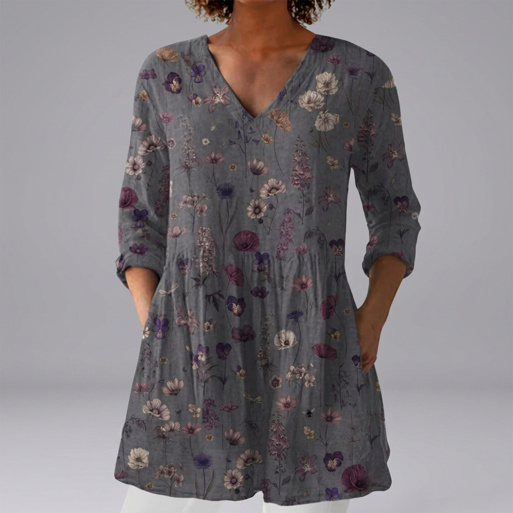 Honoria - Elegant Grey Blouse | Elina Dublin