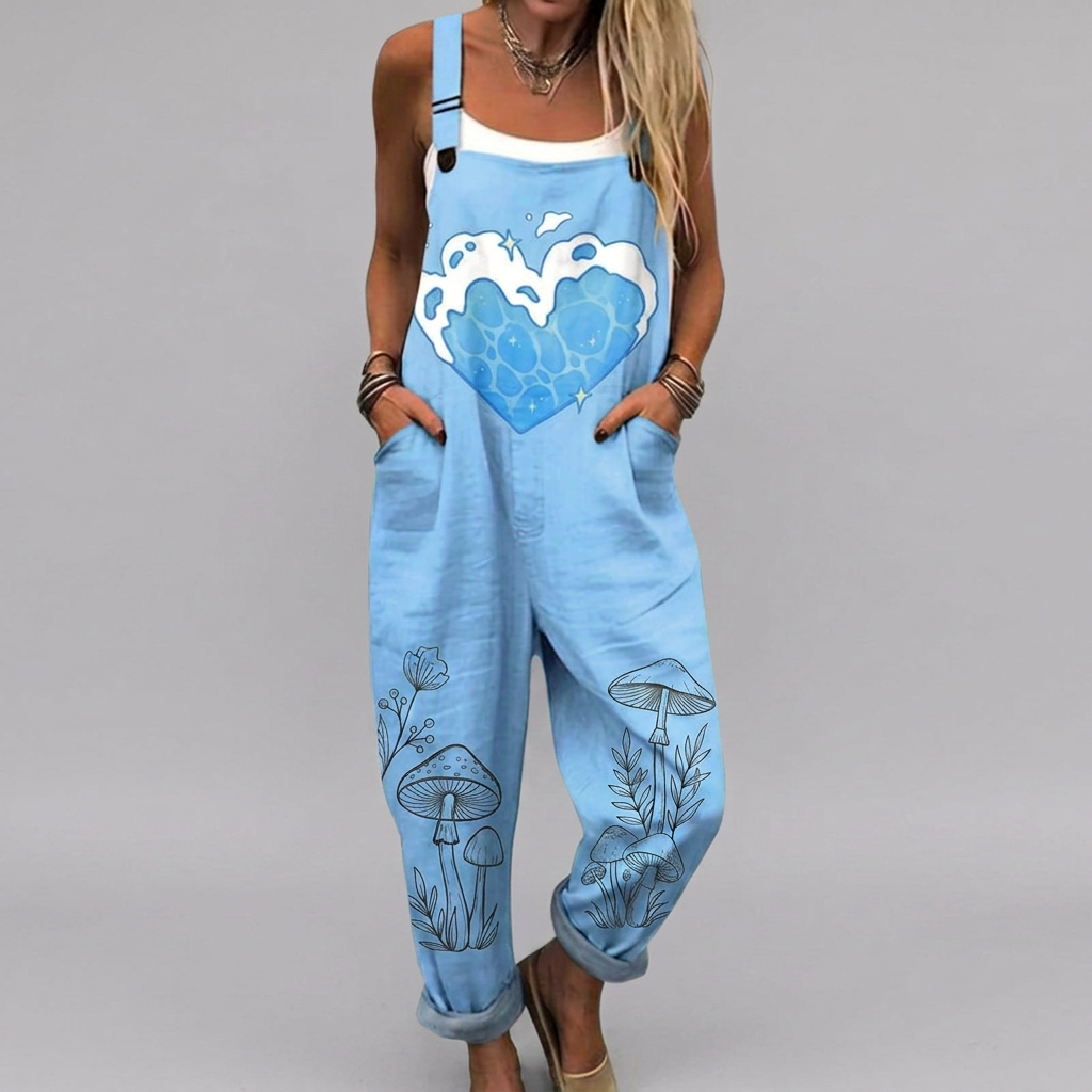 Mairead - Casual Dungarees Ocean Heart | Elina Dublin