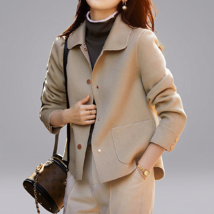 HENRIETTE™ – Refined Double-Faced Wool Pea Coat | Elina Dublin