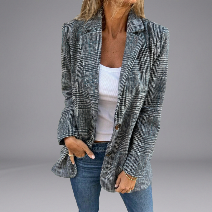 LUCINDA™ - Classic Plaid Blazer | Elina Dublin