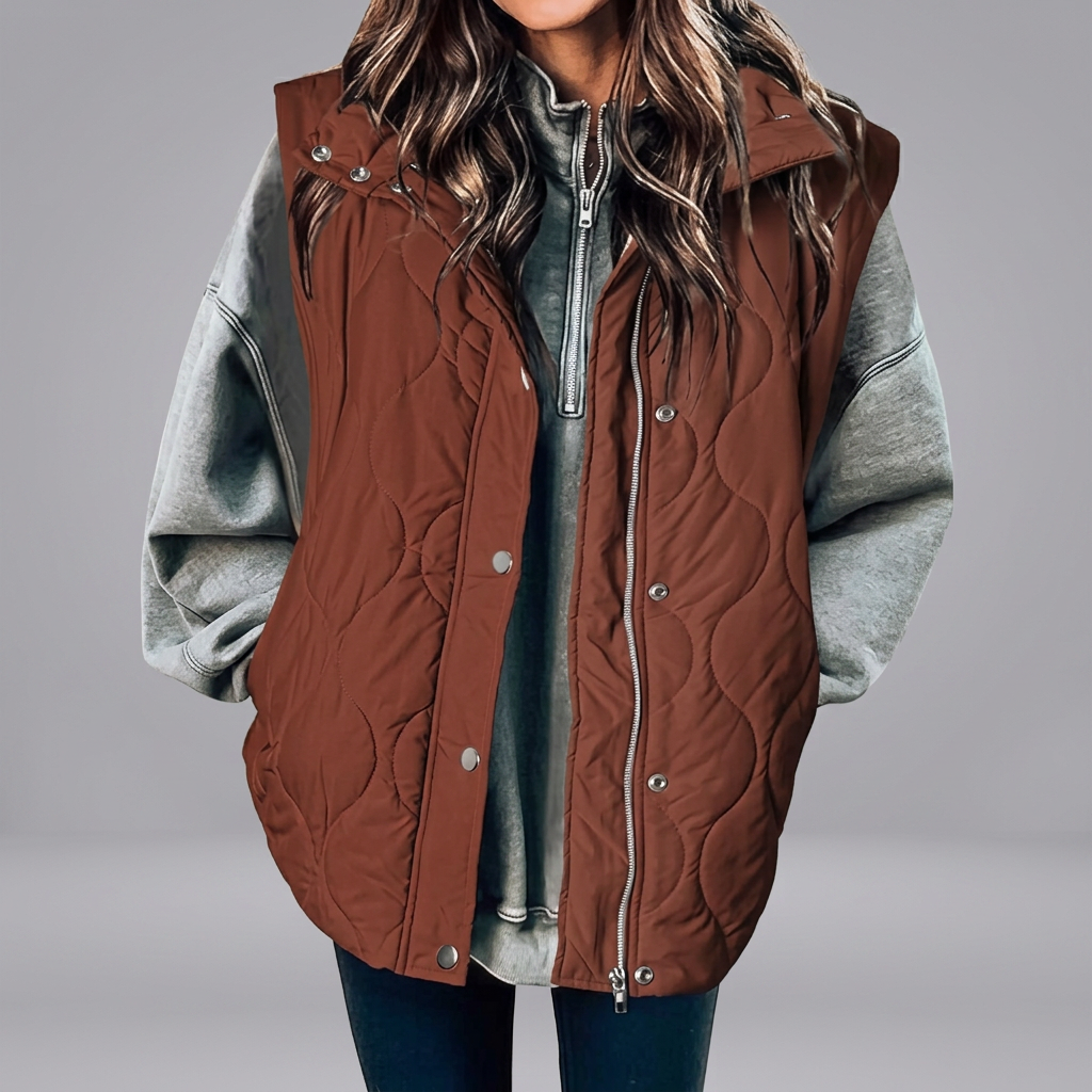 DARCY™ - Chic Lightweight Button-Up Puffer Vest | Elina Dublin