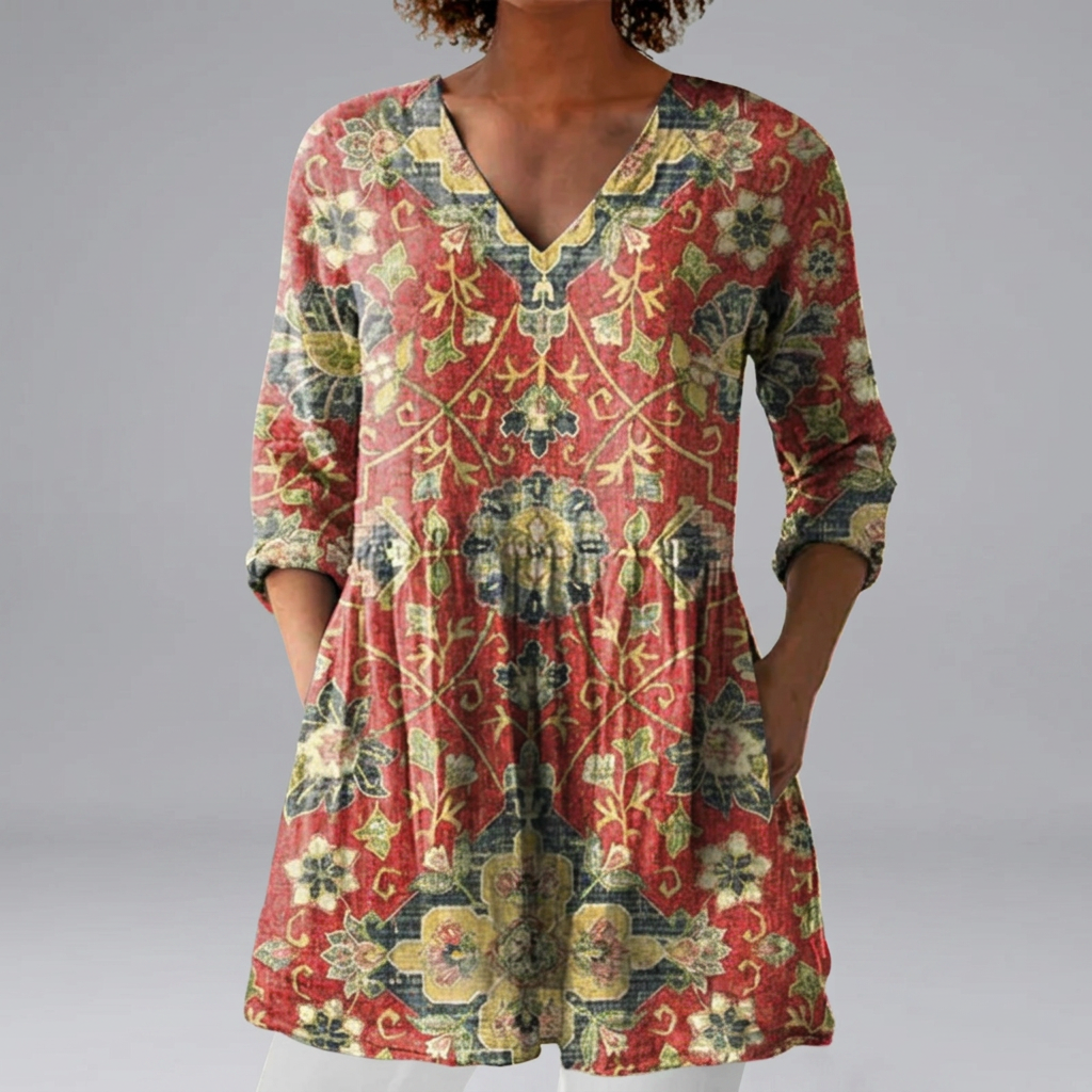 Doireen - Botanical Print Blouse | Elina Dublin