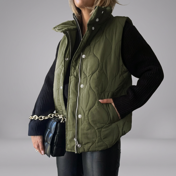 DARCY™ - Chic Lightweight Button-Up Puffer Vest | Elina Dublin