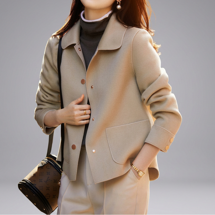 OVIDIA™ - Classy Button Front Long Sleeve Collared Blazer | Elina Dublin