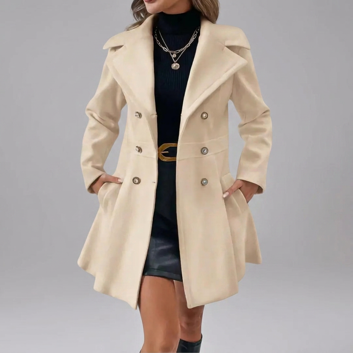 THERON™ – Chic Double-Breasted Wool Overcoat | Elina Dublin