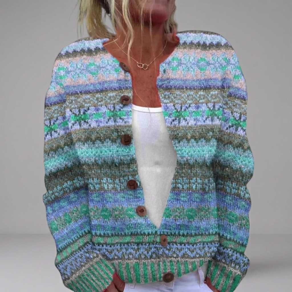 Attracta - Dahlia Print Cardigan | Elina Dublin