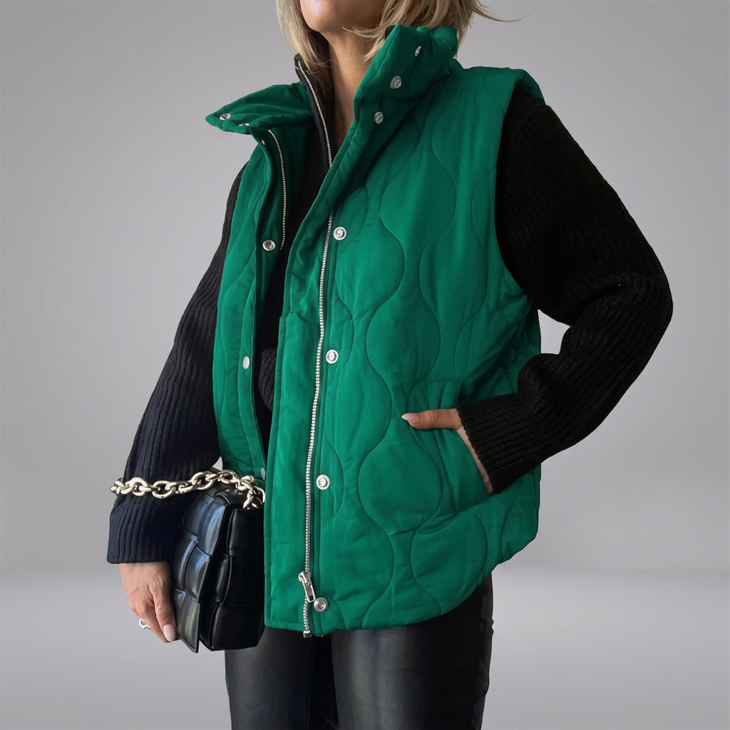 DARCY™ - Chic Lightweight Button-Up Puffer Vest | Elina Dublin