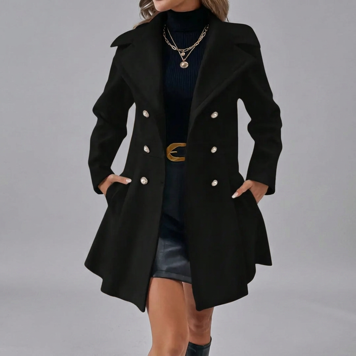 THERON™ – Chic Double-Breasted Wool Overcoat | Elina Dublin