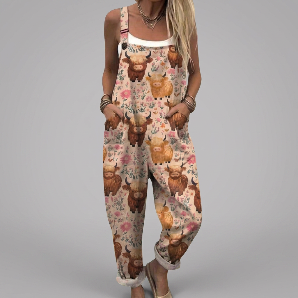 Freya - Dungarees with a playful print | Elina Dublin
