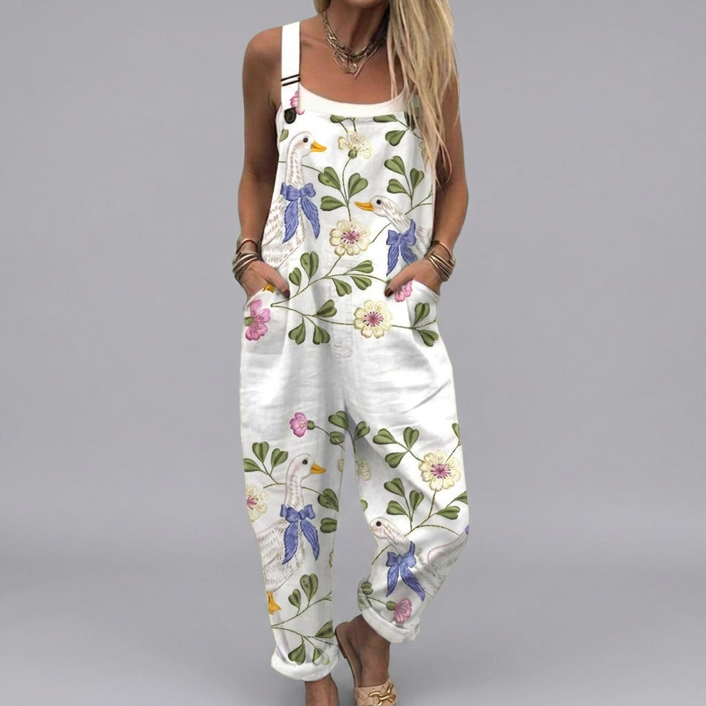 Orla - Elegant printed dungarees | Elina Dublin