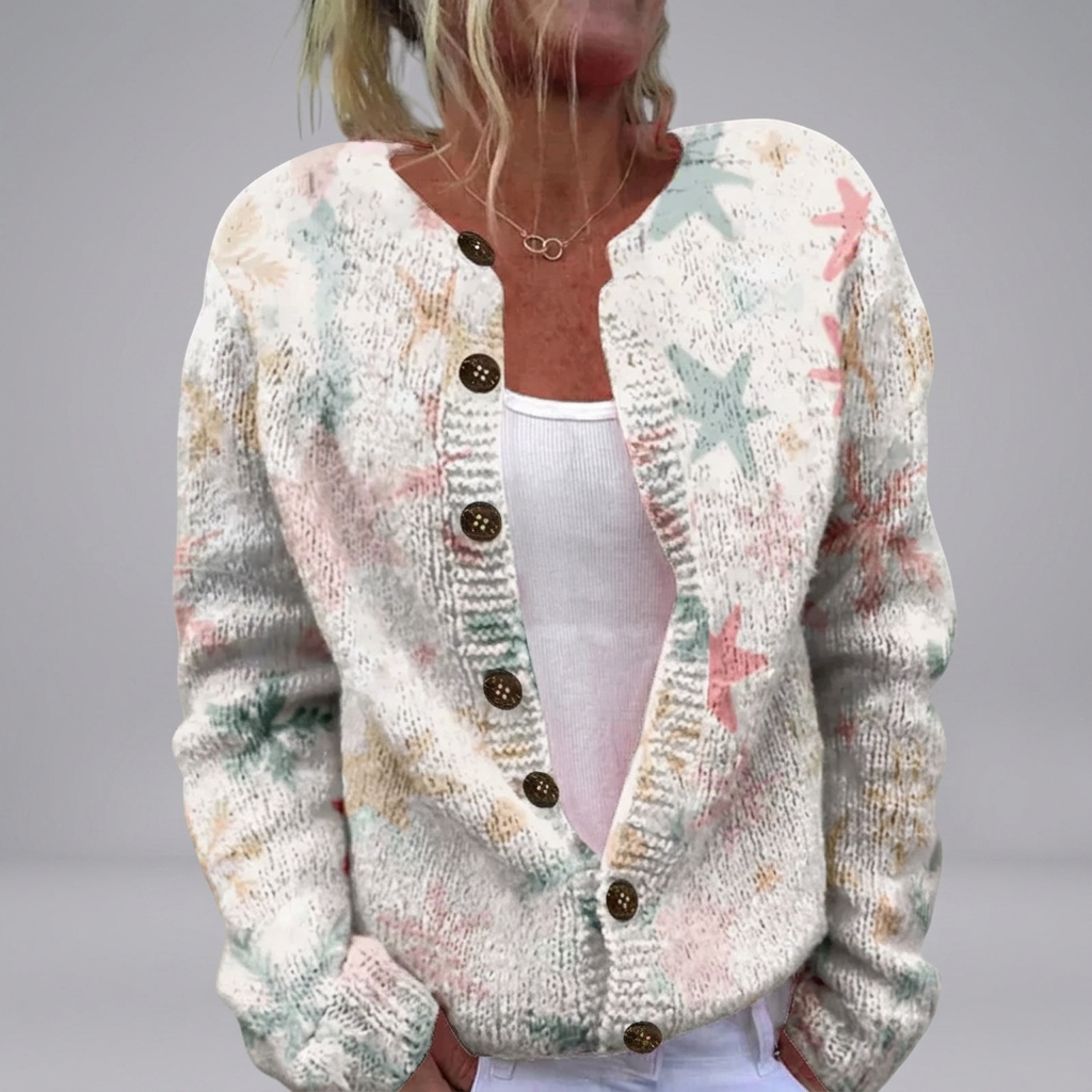 Bree - Foxglove Print Cardigan | Elina Dublin