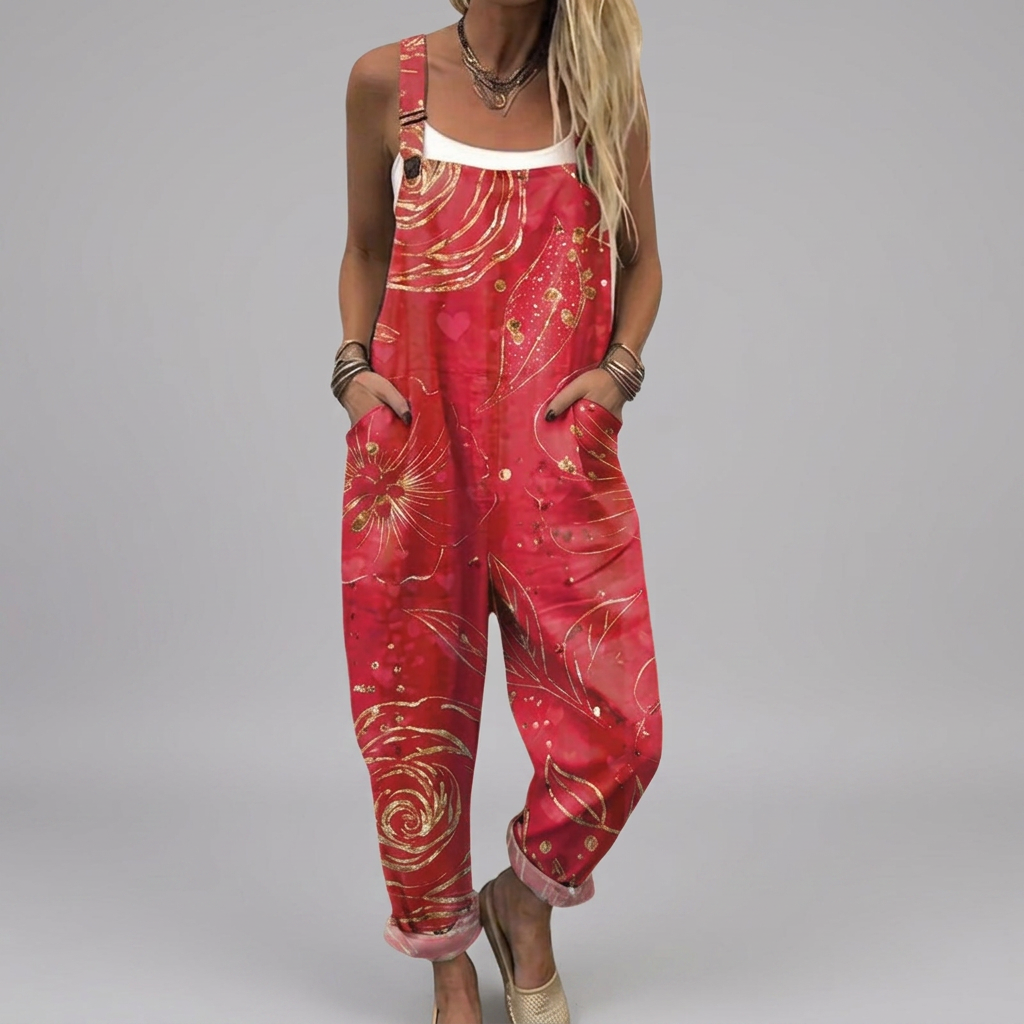 Ava - Dungarees with artistic print | Elina Dublin