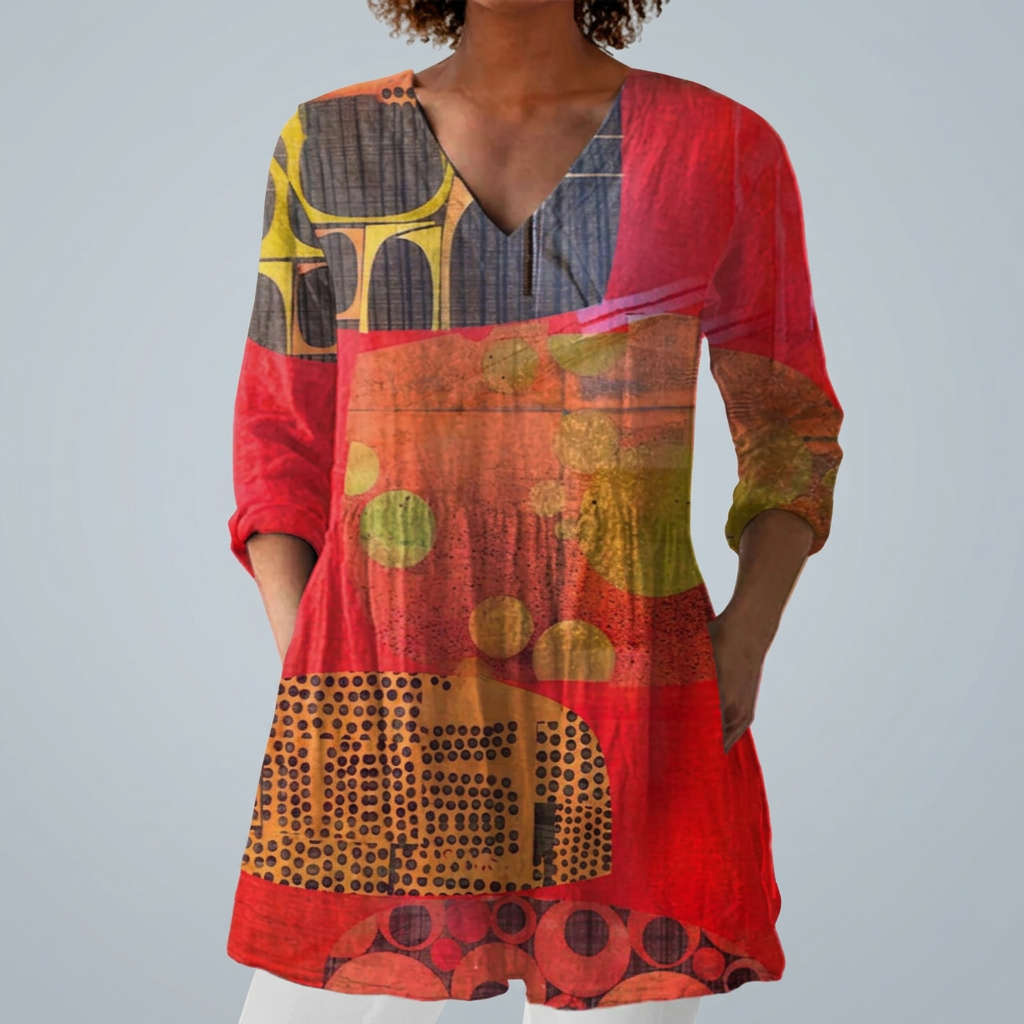 Sadhbhe - Ruby Red Blouse | Elina Dublin