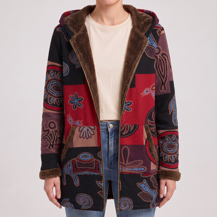 Aurora | Coat with Artistic Patchwork Pattern | Elina Dublin