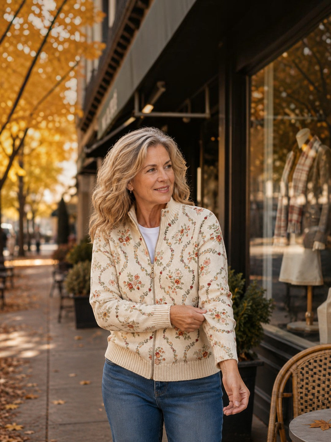 Soledad | Knitted Cardigan with Delicate Floral Vines | Elina Dublin