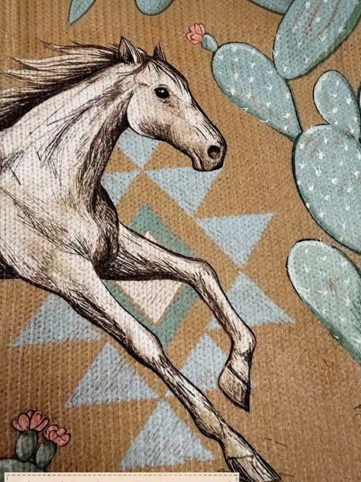 Aurora | Knitted Cardigan with Horse and Cactus Motif | Elina Dublin